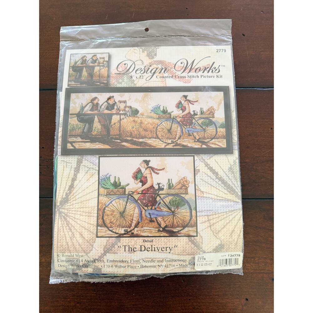 Design Works The Delivery Cross Stitch Kit‎ Bicycle Scene NEW Sealed #2779